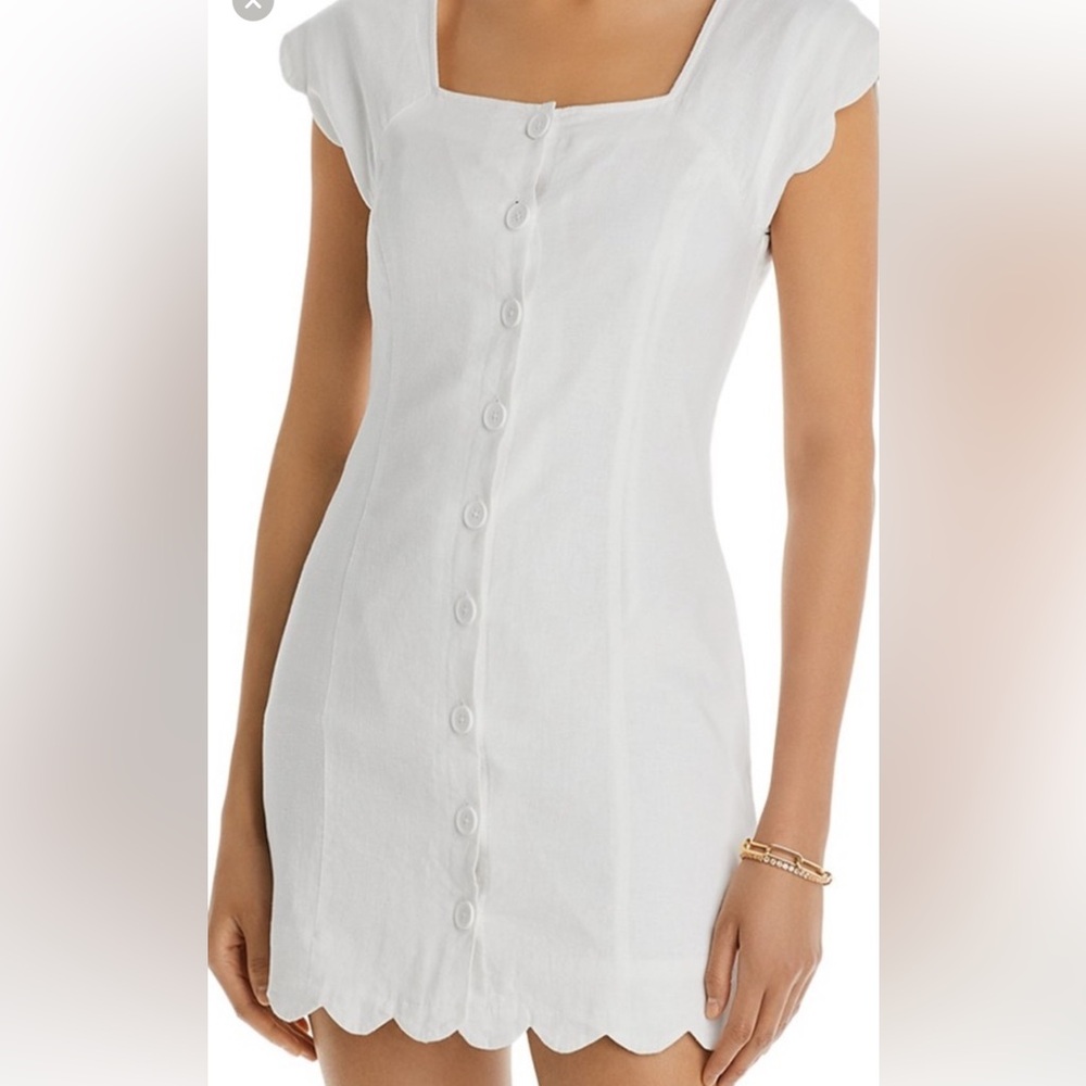 Brand new w/ AQUA tags - Quiet Lux Button-up Scalloped Cap Sleeve Mini Dress